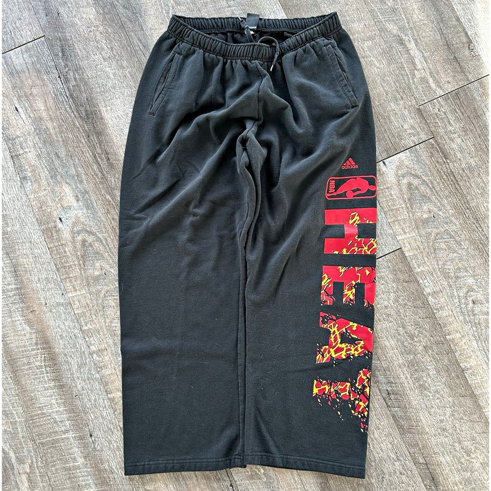 Vintage Y2K Adidas Miami Heat Baggy Sweatpants LeBron DWade size XL Skater NBA